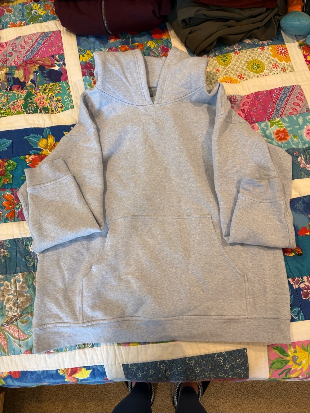 lululemon athletica Heather Light Gray Pullover Hoodie